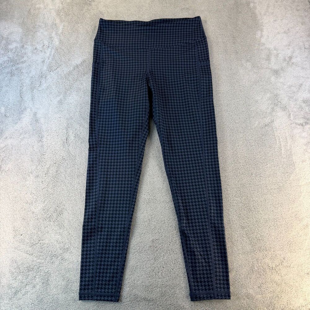 FootJoy Womens Golf Leggings Medium Black Gray Houndstooth Stretch